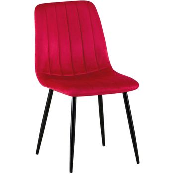 Clp Silla De Comedor Dijon Terciopelo Rojo 53x45x88 Cm