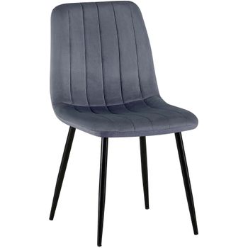 Clp Silla De Comedor Dijon Terciopelo Gris Oscuro 53x45x88 Cm