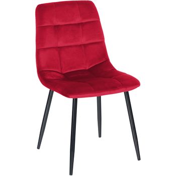 Clp Silla De Comedor Tilde Terciopelo Rojo 52x45x88 Cm