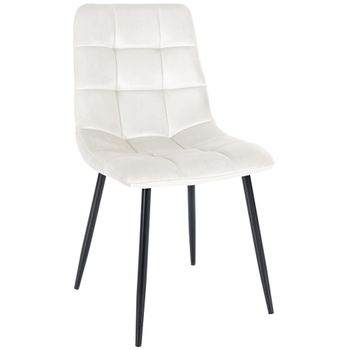 Clp Silla De Comedor Tilde Terciopelo Blanco Crema 54x45x83 Cm