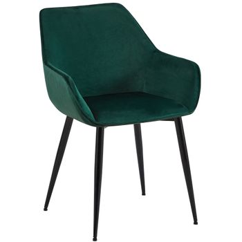 Clp Silla De Comedor Vessa Terciopelo Verde 63x52x82 Cm