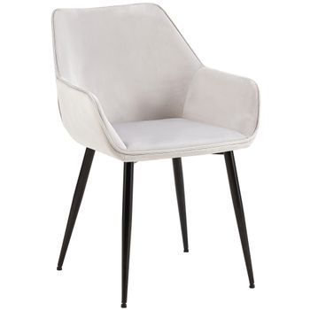 Clp Silla De Comedor Vessa Terciopelo Gris Claro 63x52x82 Cm