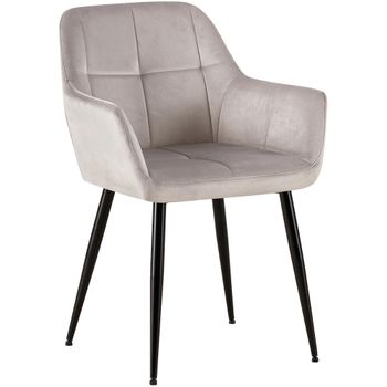 Clp Silla De Salón Emia En Terciopelo Gris Claro 61x56.5x84 Cm