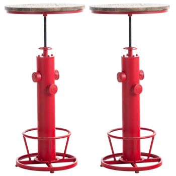 Clp Set De 2 Mesas Auxiliares Ruhr Metal Rojo Ø 60 Cm