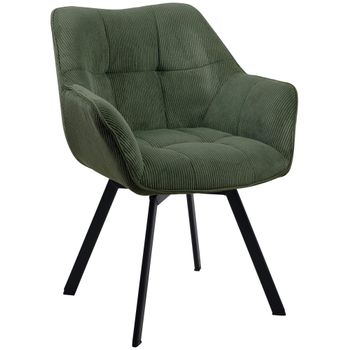 Clp Silla De Comedor Jordi Con Tapizado De Pana Verde 59x60x81 Cm