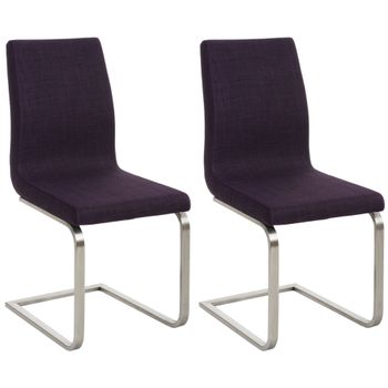 Clp Set De 2 Sillas De Comedor Belfort Tela Lila 50x40x90 Cm