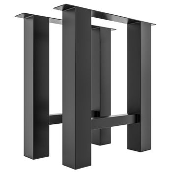 Clp Bastidores De Mesa Hunker Metal Negro 10x70x76 Cm