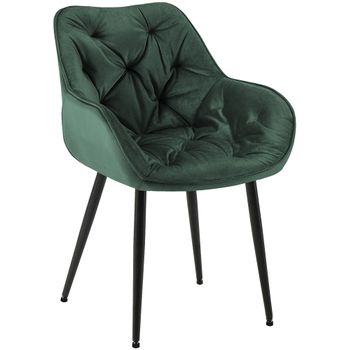 Clp Silla Tanna En Terciopelo Verde 62x58x83 Cm