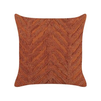 Cojín De Algodón Naranja 45 X 45 Cm Patrón Geométrico Relleno Boho Lewisia - Naranja