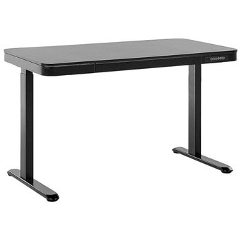 Escritorio ajustable en altura Stryn aglomerado y acero 72-117 x 140 x 60  cm - negro [pro.tec]