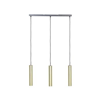 Lámpara De Techo De Metal Latón Negro 97 Cm Colgante Suspensión 3 Luces Brosna - Latón