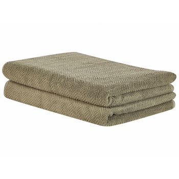 Conjunto De 2 Toallas De Algodón Beige Rizo Textura Borlas Decorativas Baño  Atiu - Beige con Ofertas en Carrefour