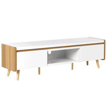 Mueble bajo TV Kuo 2 puertas + 1 cajón blanco/nordic 45x139x35 cm