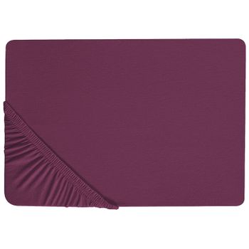 Sábana De Algodón Rojo Borgoña 200 X 200 Cm Ajustable Bordes Elásticos Sólido Janbu - Rojo