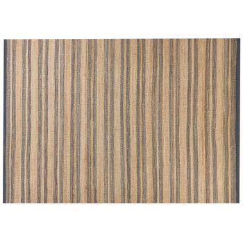 Alfombra De Yute Marrón Claro Gris Oscuro 160 X 230 Cm Algodón Hecho A Mano Budho - Gris