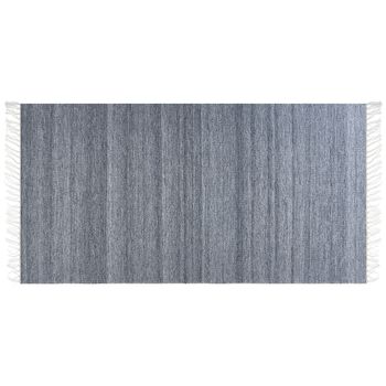 Alfombra Gris 80 X 150 Cm Pet Reciclado Flecos Interior Exterior Malhia - Gris