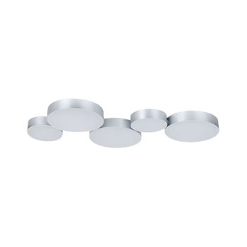 Lámpara De Techo Led De Metal Plateado 5 Luces Moderno Glamour Decoración Luga - Plateado