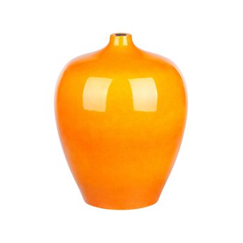 Florero De Terracota Naranja 37 Cm Forma Redonda Sala De Estar Dormitorio Terrasa - Naranja