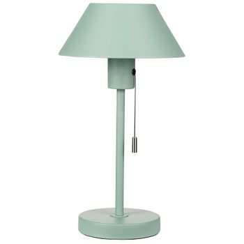 Lámpara De Mesa De Metal Verde Claro 37 Cm Pantalla Cónica Interruptor Caparo - Verde