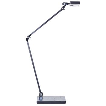 Lámpara De Mesa Led De Metal Negro Interruptor Táctil Cargador Inalámbrico Lacerta - Negro