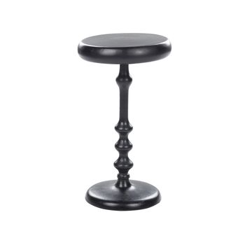 Mesa Auxiliar De Metal Negro 30 Cm Mesa De Centro Forma Geométrica Atapo - Negro