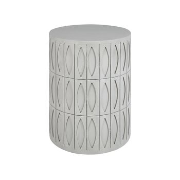 Mesa Auxiliar Gris Claro 45 Cm Mdf Acabado Mate Retro Sala De Estar Deara - Gris