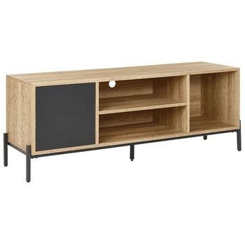 Mueble TV madera clara/negro 120 x 40 cm HALSTON 