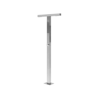 Ducha Exterior Plateada 210 Cm Acero Inoxidable Columna Función Lluvia Urzulai - Plateado