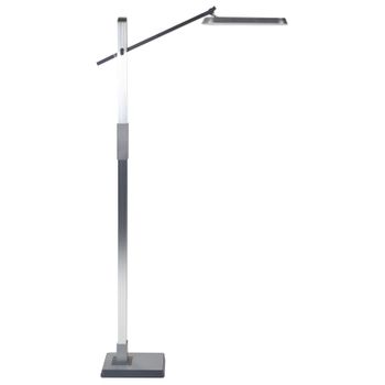 Lámpara De Pie Led Plateado Negro 144 Cm Sintético Altura Regulable Aquarius - Negro