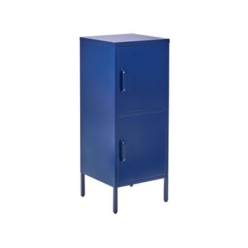 Armario De Metal Azul Marino 40 X 40 Cm 2 Puertas 4 Estantes Almacenaje Oficina Huron - Azul