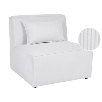 Sillón Modular De Pana Blanco Crema Asiento 1 Plaza Moderno Lemvig - Blanco