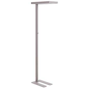 Lámpara De Pie Led De Metal Plateado 197 Cm Altura Interruptor Oficina Taurus - Plateado