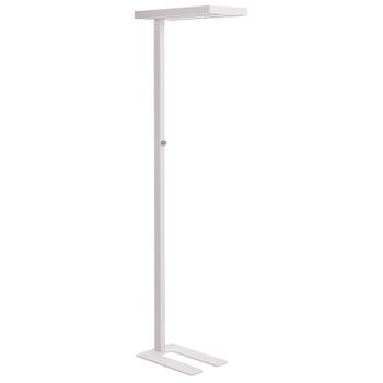 Lámpara De Pie Led De Metal Blanco 197 Cm Altura Interruptor Oficina Taurus - Blanco