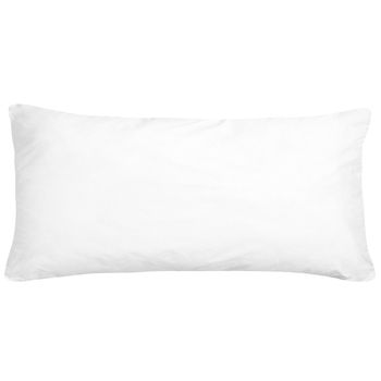 Almohada De Poliéster Blanco 40 X 80 Cm Perfil Bajo Microfibra Relleno Suave Errigal - Blanco