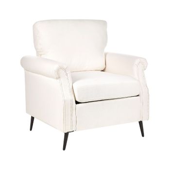 Sillón Con Reposapiés De Pana Espuma Acero Homcom 68x91,5x88 Cm-beige con  Ofertas en Carrefour