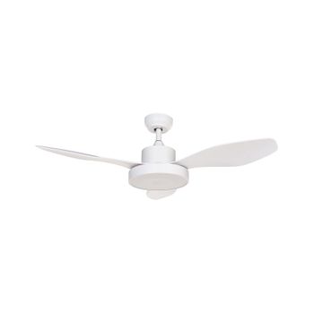 Ventilador De Techo De Metal Blanco 36 Cm Luz Mando Distancia 6 Velocidades 3 Temperaturas Banderas - Blanco