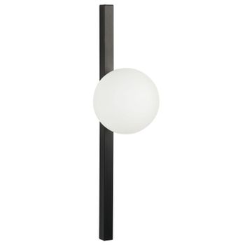 Lámpara De Pared De Vidrio Negro Blanco 55 Cm Metal Aplique Pantalla Globo Isabella - Negro