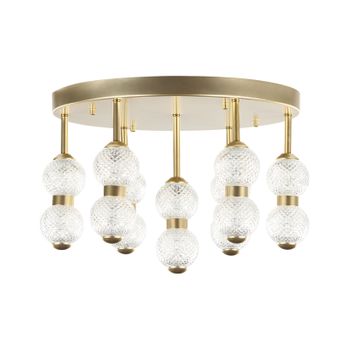 Lámpara De Techo Luces Led Integradas Metal Redondo Hierro Vidrio Pantalla Sala De Estar Moderno Estilo Glamoroso Oro Yowaka - Dorado