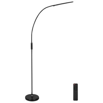 Lámpara De Pie Led Luz Ambiente De Oficina Metal Hierro Material Sintético Regulador Mando A Distancia Negro Yantic - Negro