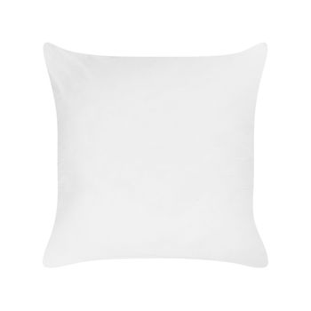 Almohada Cojín Para Dormitorio Rectangular 80 X 80 Cm Algodón De Japara Funda Lyocell Relleno De Poliéster Perfil Alto Blanco Triglav - Blanco