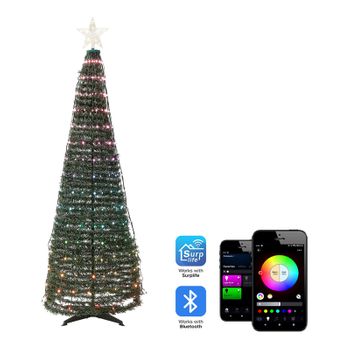 Árbol De Navidad Led Con Temporizador E Interruptor Verde 160 Cm Saarloq - Verde