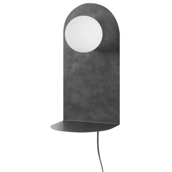 Lámpara De Pared Moderna Aplique Iluminación Pantalla Redonda Metal Acero Base Con Interruptor Encendido/apagado Gris Grafito Mapi - Gris