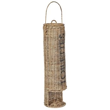 Portarrollos De Papel Higiénico De Ratán Boho 65 Cm Marco Metálico Asa Accesorios De Baño Natural Akaba - Natural