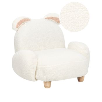 Sillón Animales Tapicería Poliéster Diseño Forma Conejo Muebles Para Niños Moderno Blanco Crema Kanna - Blanco