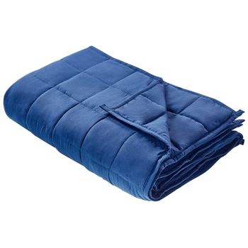 Manta Pesada Rectangular 4 Kg 100 X 150 Cm Tejido De Poliéster Acolchado Relleno De Perlas De Vidrio Azul Marino Nereid - Azul