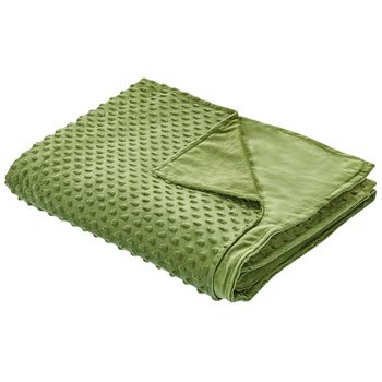 Funda De Manta Pesada Moderna Nórdica Tejido Poliéster Lunares 100 X 150 Cm Verde Callisto - Verde