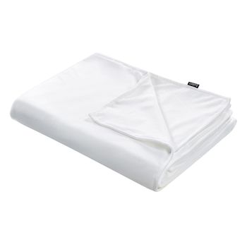 Funda De Manta Pesada Moderna Tejido Liso Poliéster Textil Dormitorio 120 X 180 Cm Blanca Rhea - Blanco