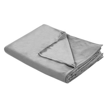 Funda De Manta Pesada Moderna Tejido Liso Poliéster Textil Dormitorio 100 X 150 Cm Gris Rhea - Gris