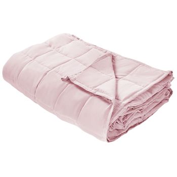 Manta Pesada Rectangular 4 Kg 100 X 150 Cm Tejido De Poliéster Acolchado Relleno De Perlas De Vidrio Rosa Nereid - Rosa