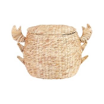 Cesta De Mimbre De Fibra De Jacinto De Agua Con Estampado De Cangrejo Natural Kakamas - Natural